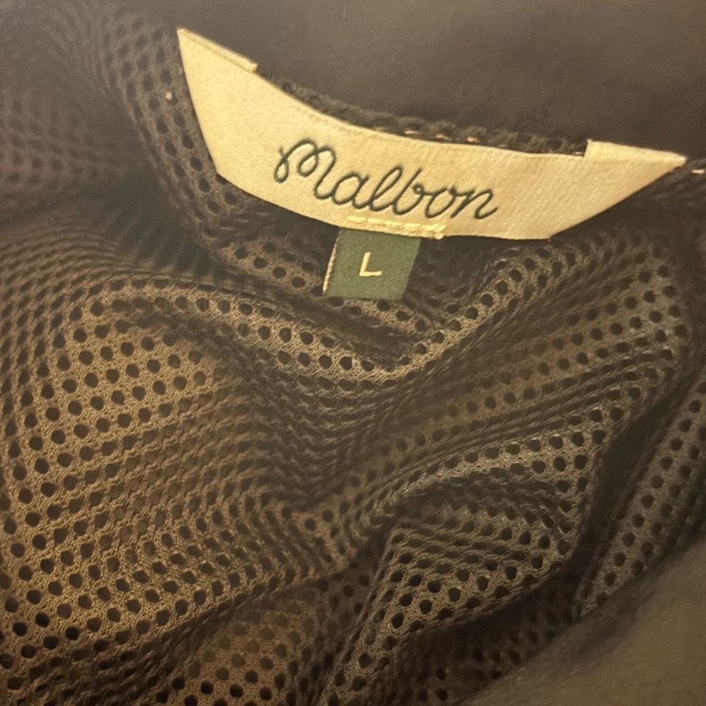 New Malbon Golf Mens Script Windshirt Black  size L  Quarter Zip Pullover S/S - Picture 3 of 3